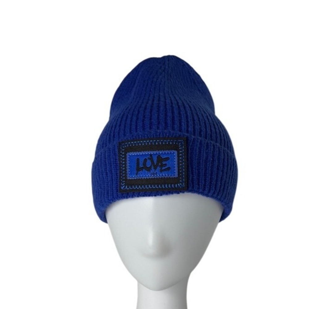 Unisex Knit Cap Beanie Double Layer Winter Hat Royal Blue NEW